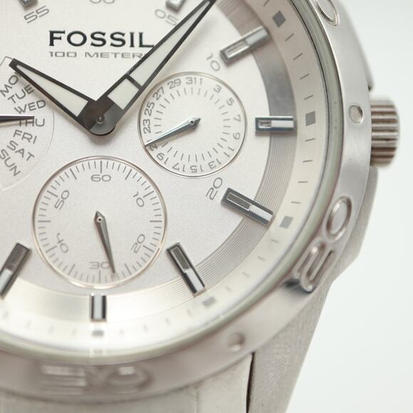 Mens Fossil Multifunction Watch 41mm Silver Tone Day Date Stainless Steel BQ9327 - Picture 8 of 14